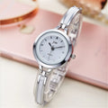 Fashion Stainless steel Bracelets quartz watch women Qme Silver