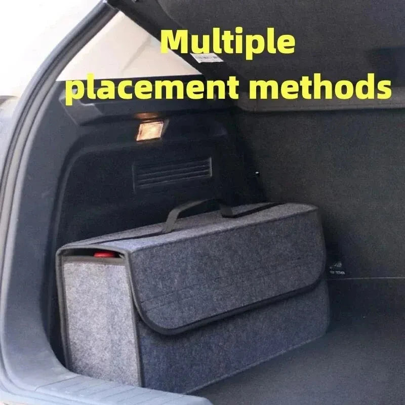 Car Trunk Soft Felt Storage Box - Large Anti-Slip Compartment Organizer, Auto Boot Storage Accessories Qme