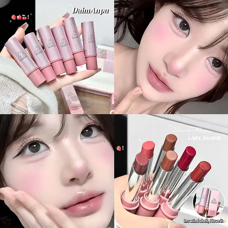 Hydrating Rose Brown Lipstick Waterproof Mirror Gloss Color Lip Balm Long-Lasting Wear Natural Shiny Finish Non-Drying Lip Care Qme