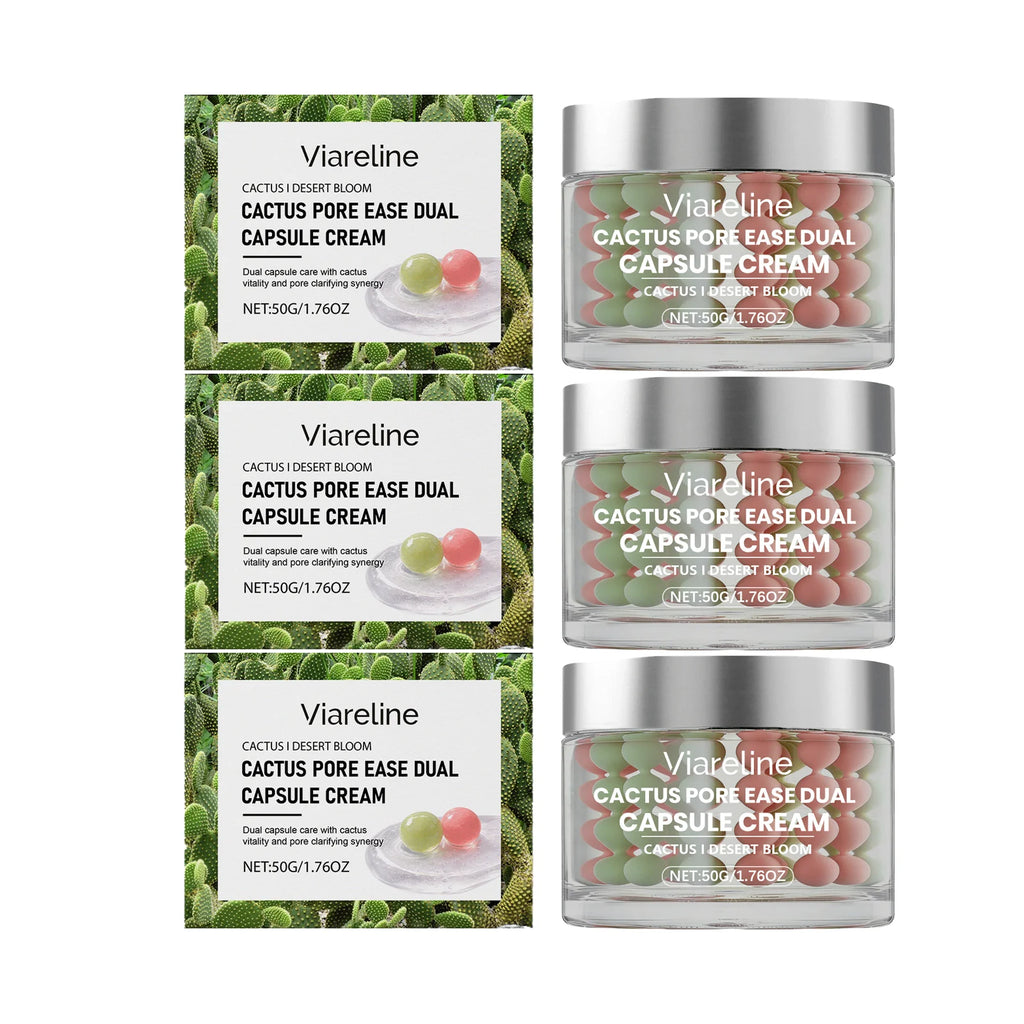 Cactus Capsule Cream Reduce Wrinkle Pore Bounce Lifting Firming Skin Antioxidant Protection Night Face Moisturizing Essence 50g Qme 3 X 50g boxed