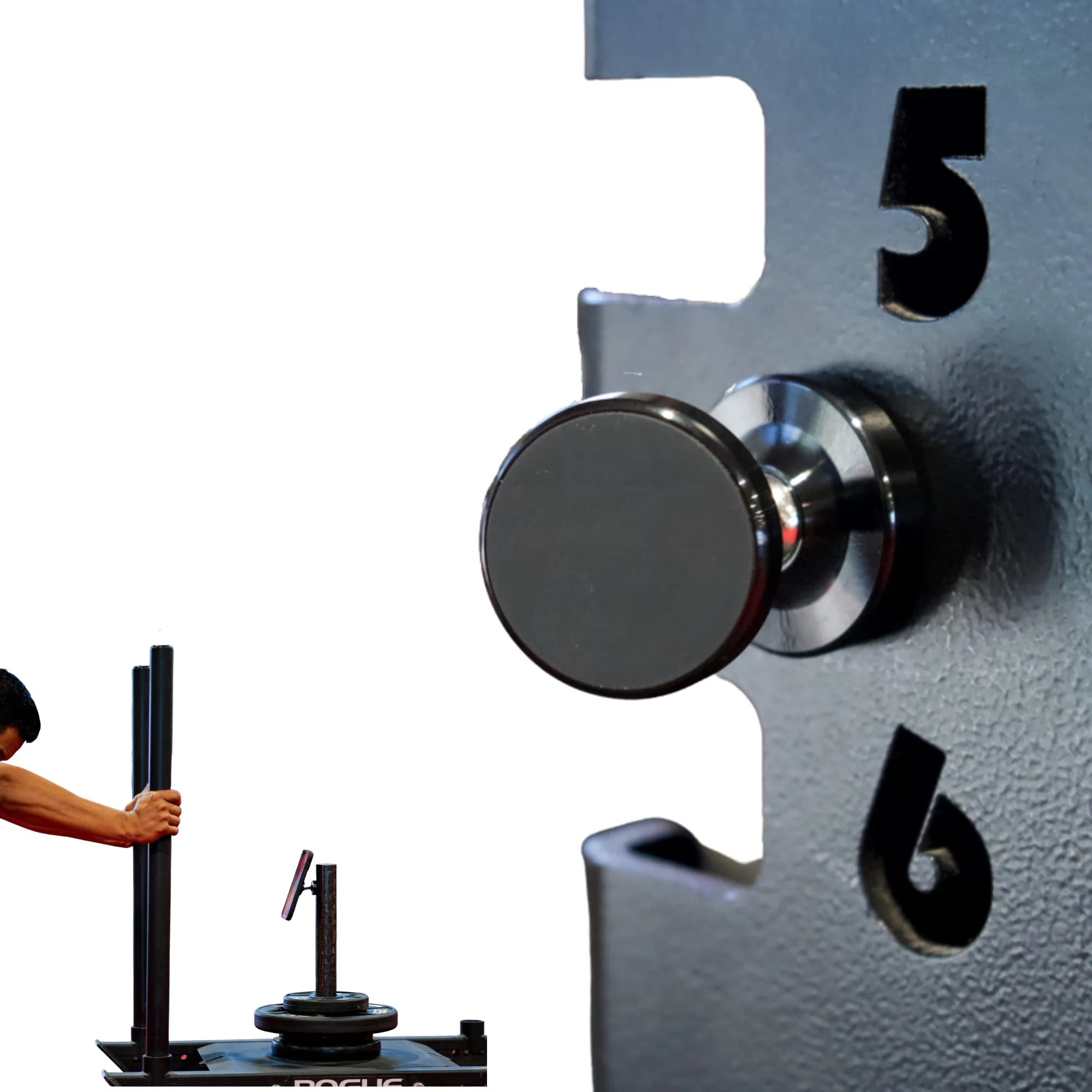 Dual Magnetic Gym Phone Holder for Working Out Videos-Double Sided Strong Magnet with 360 Degree Rotation - Fits Any Smart Phone Qme black