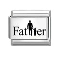 Black Laser Engraving Dad Mom Father's Day Mother's Italian Charm