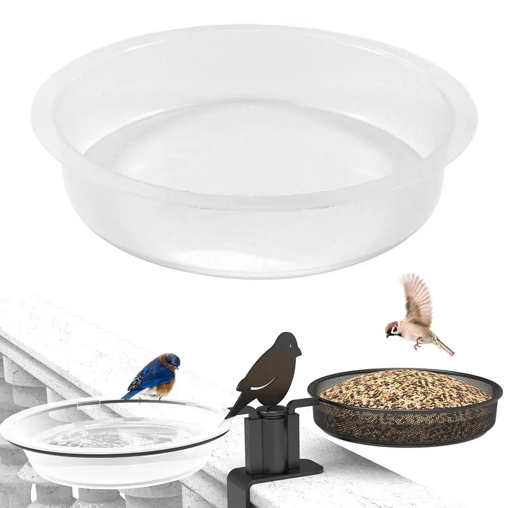 Bird Feed Bowl Transparent Circular Bird Feeder Imple Bird Comfortable Supplies Eating Environment And Fashionable Provide Qme
