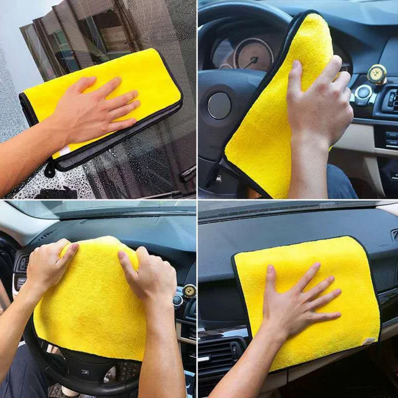 10/5/3/1pcs Thicken Microfiber Car Cleaning Towels Soft Quick Drying Windows Mirrors Wiping Rags Home Double Layer Clean Cloths Qme