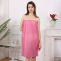 Extra Long & Thick Disposable Bathrobe - Strapless Bra Design for Women, Perfect for Massage, Sauna & Hotel Stays Qme One Size Pink
