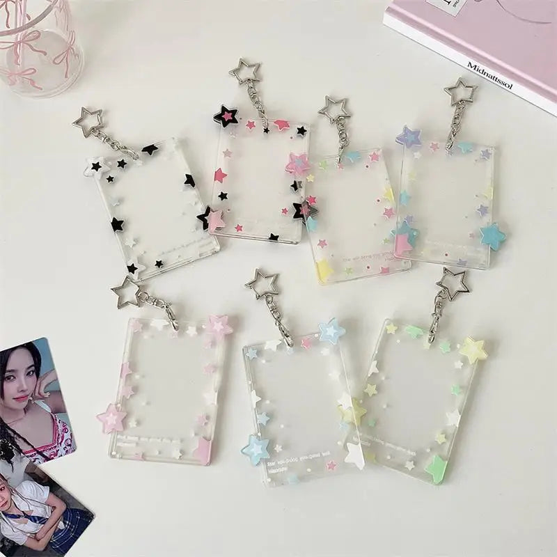 Cute Protective Pendant Card Organizer Gifts Colorful Star Photocard Qme