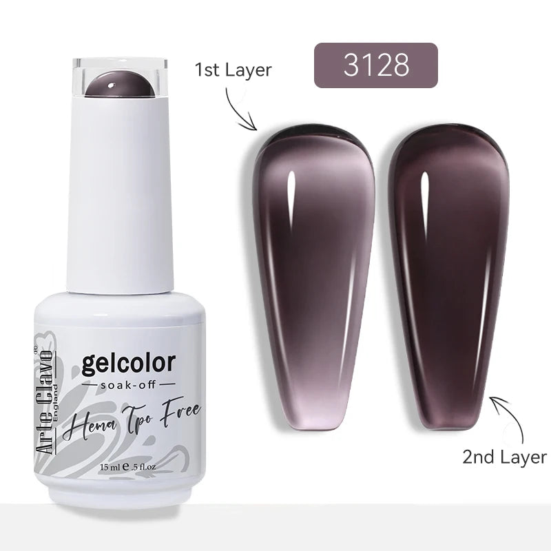 Arte Clavo Jelly Transparent Gel Nail Polish Summer Nude Pink Semi