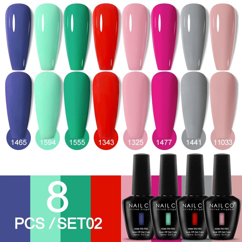 NAILCO Sparkly Rose Red Purple Gel Nail Polish Art Vernis Nails Qme NC-ZB-8H-ZH02