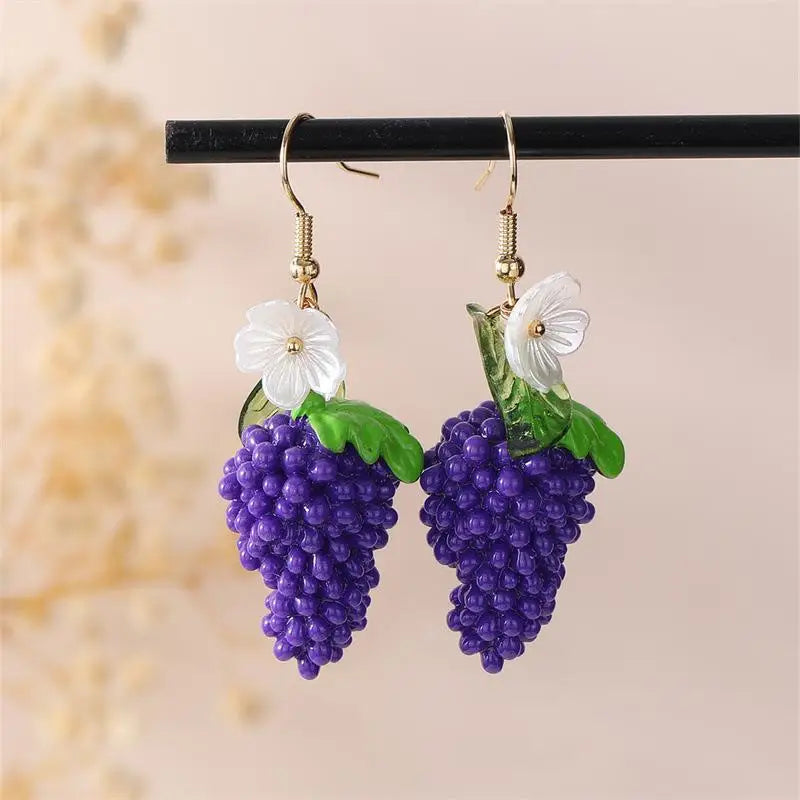 Cute 3D Mixed Fruit Pendant Earrings Vibrant Color Fashion Accessories for Women Vacation Wear Party Gift Qme