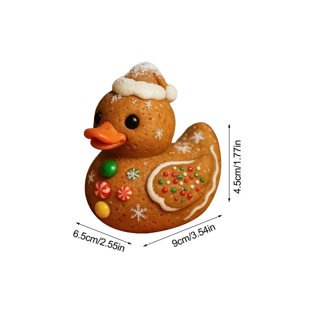 Resin Ducks Gingerbread Tiny Christmas Cute Holiday Tree Candy Cane Qme Brown China Mainland