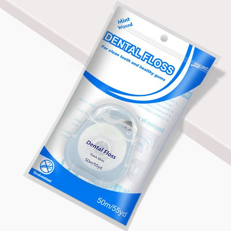 50m Portable Floss Care Picks Tooth Cleaning Tool Case Practical Qme
