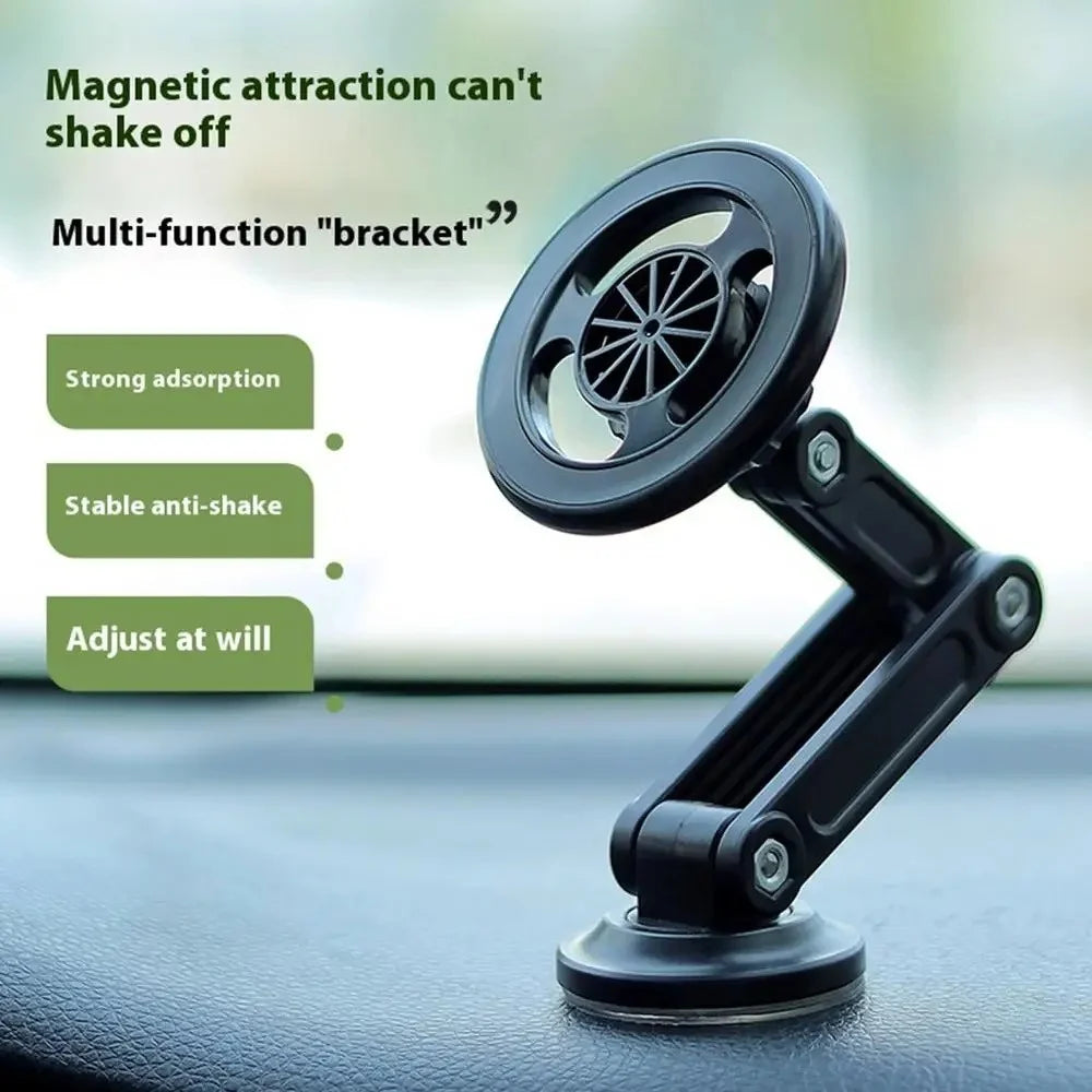 Magnetic Phone Car Mount Folding Cell Phone Holder Multifunctional Phone Mount Rotatable Mobile Phone Stand For iPhone Samsung Qme
