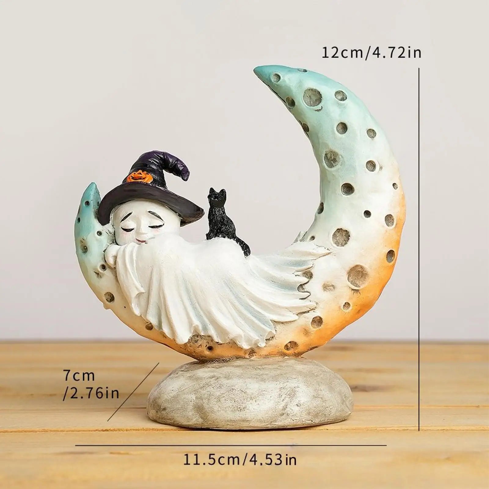 Ghost Figure Halloween Crafts Cat Ornaments Home Decor Spooky Holiday Qme