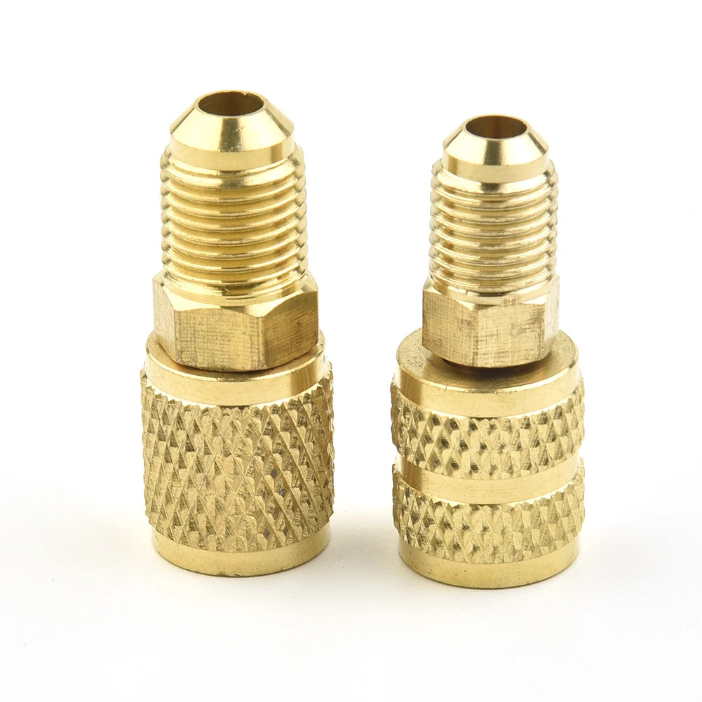 2x Female/Male 5/16" SAE Male/Female 1/4" SAE For R410 R32 R22 Liquid Safety Valve Air Conditioning Refrigerant Repair Fluoride Qme