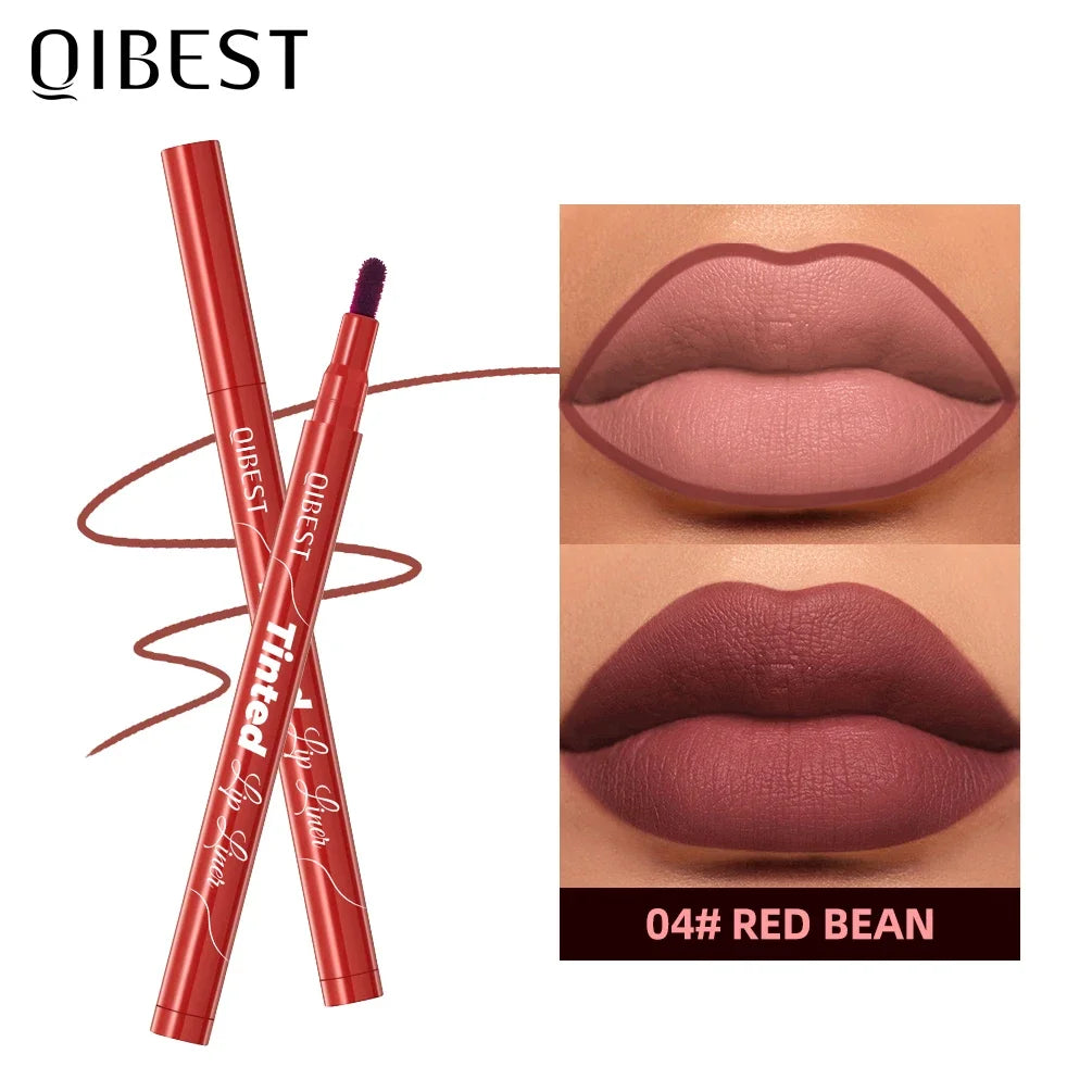 Matte Lip Liner Waterproof,Sweatproof,Multi-color Correcting Liquid Lipstick Pen Sexy Red Brown Lip Makeup Outline Lips Contour Qme 04