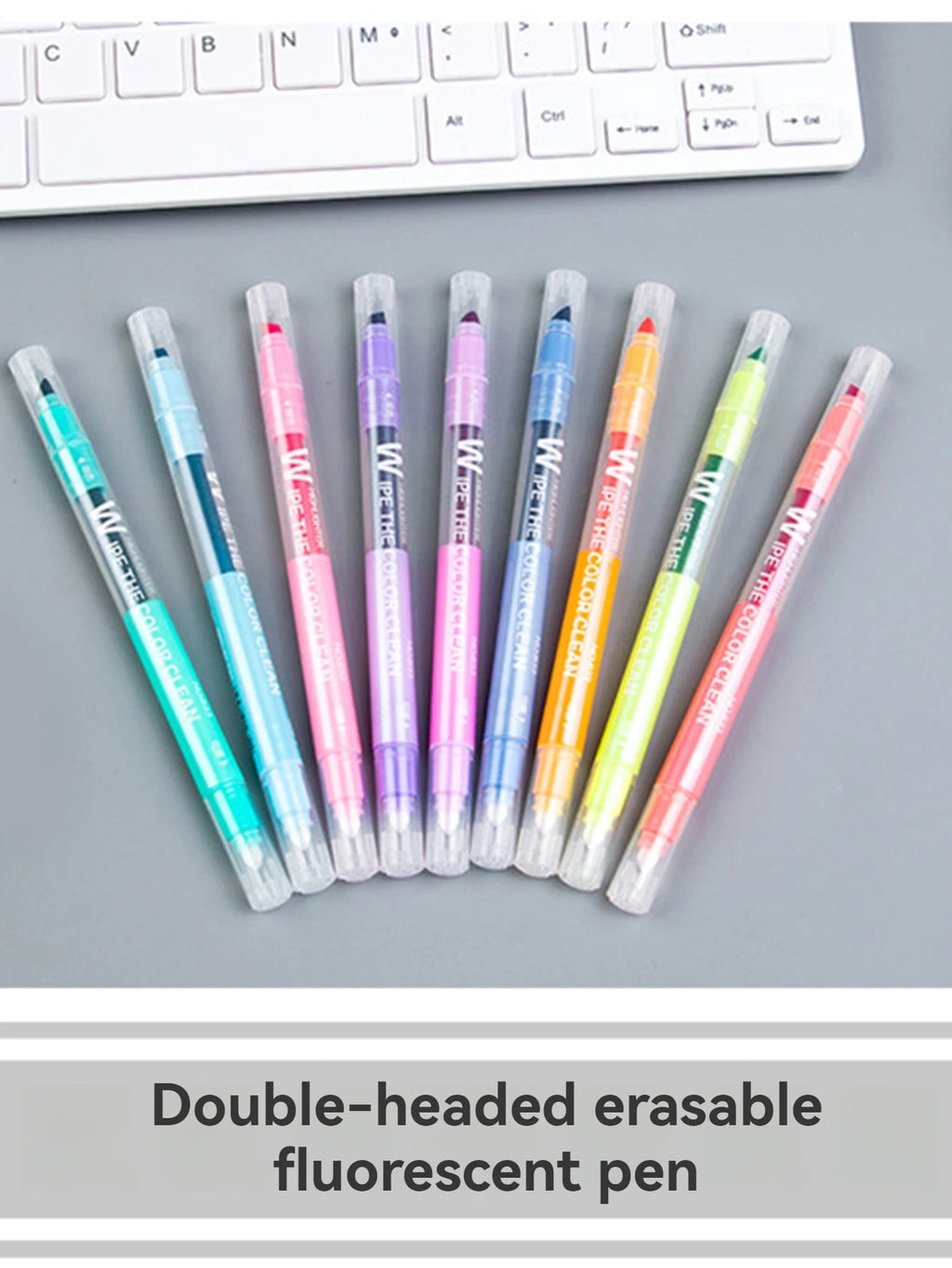 Erasable Highlighters Dual Tip,Quick Dry,Cute Fluorescent Pen With Rubber For Art Drawing Doodling Marking Supplies Qme