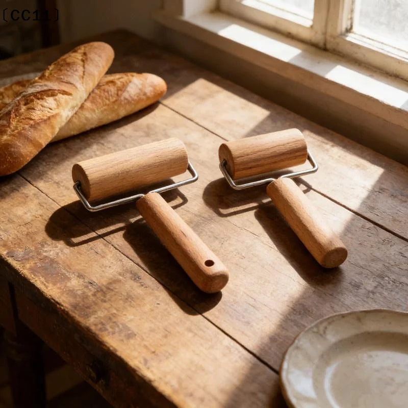 Wood Rolling Pin Hand Dough Roller Pastry Chapati Pasta Bakery Pizza Qme