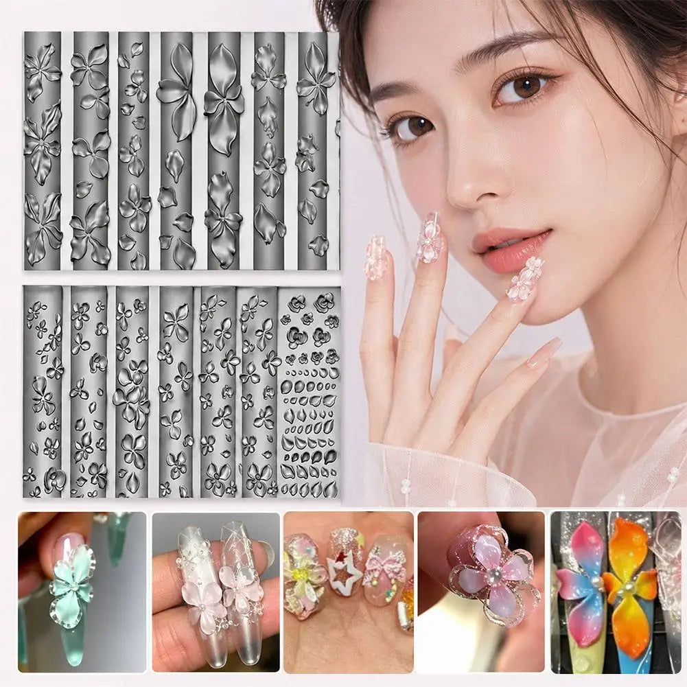 Flower Petals Silicone Nail Art Molds Women DIY 3D Resin Design Qme