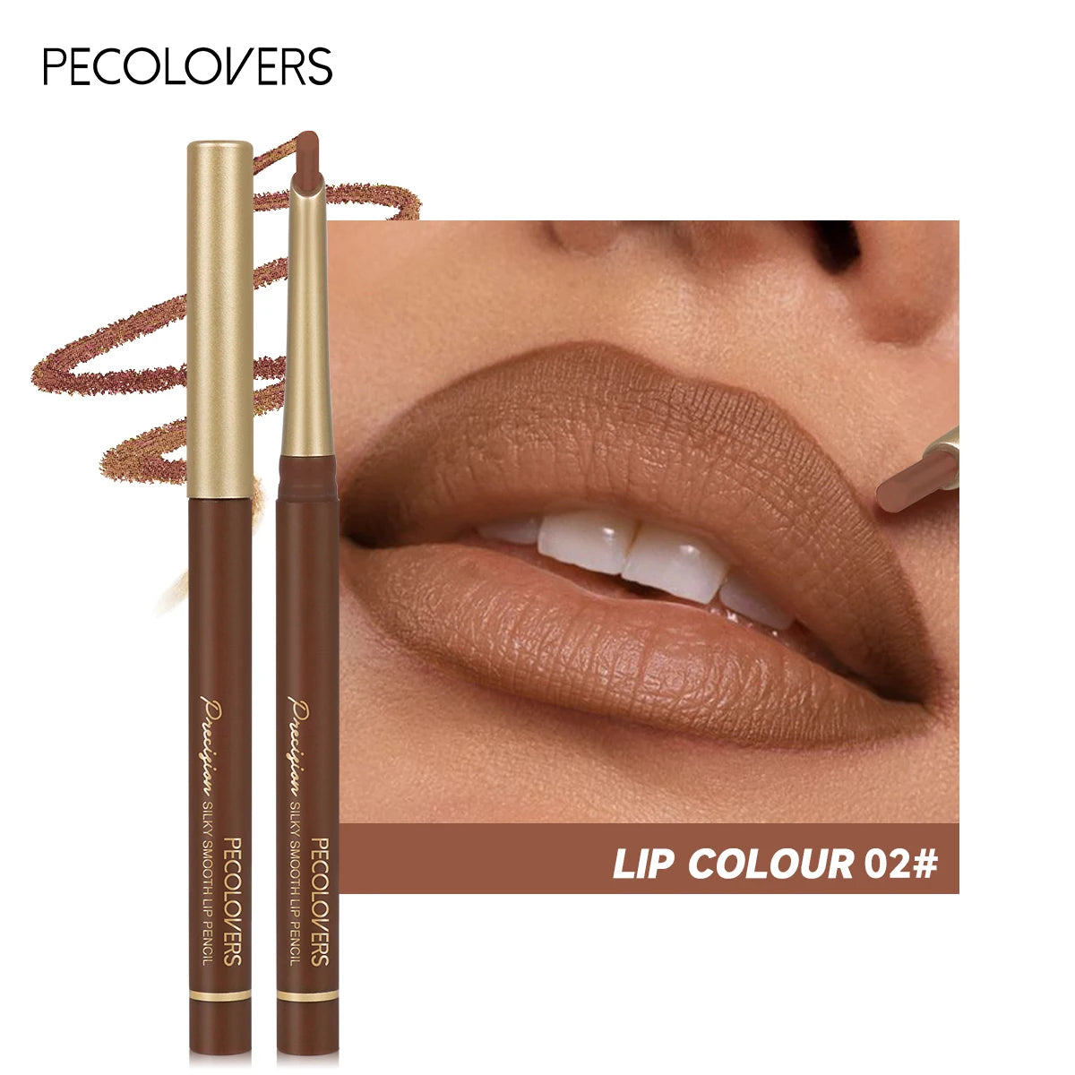 Matte 6-colors Lip Liner Pencil Bevel Design Nib Lip Contour Lipstick Nude Brown Lipstick Pencil Natural Lasting Lipliner Makeup Qme 02