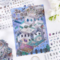 2.9D Landscape Sticker Cartoon Cabin Scene DIY Sticker Stacking Pasting Festival Birthday Gift for Kid Child Qme B
