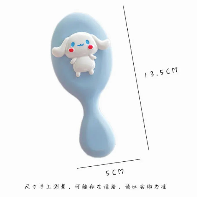 Hello Kitty Cute Cartoon Comb Big-Eared Dog Cushioned Pouch Portable Massage Comb—Cute Printed Mini Comb Qme 4