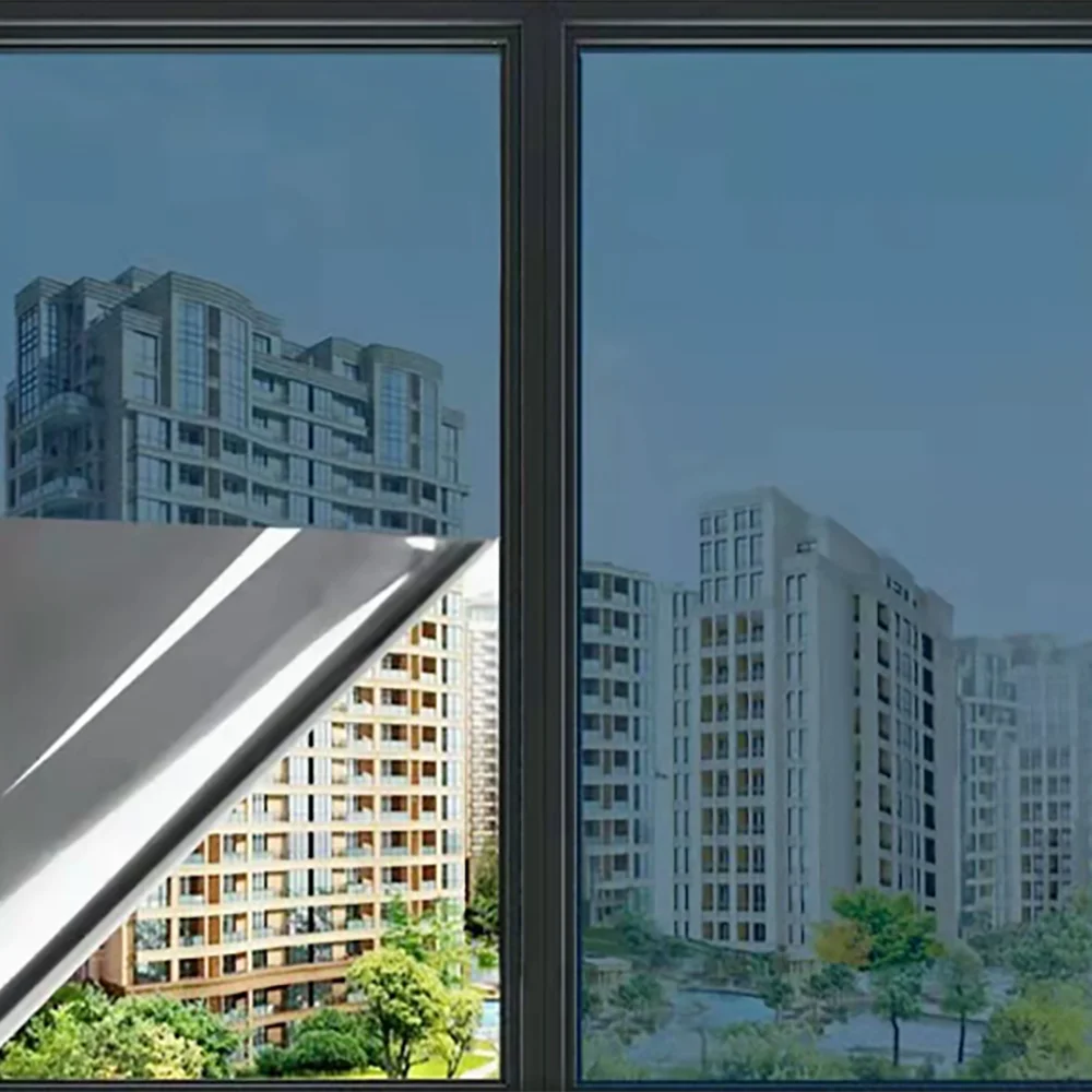 Privacy Protection Home Insulated Glass Film Windows Balcony Sunscreen Unidirectional Mirror Window Film Stickers Qme