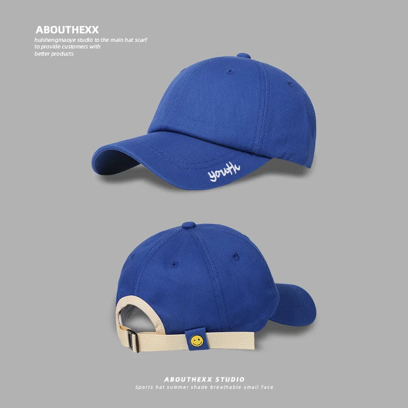 Versatile Youthful Sun Hat Face-shaping Qme Blue One Size