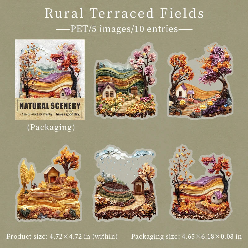Fairy Tale House Scenery Stickers, Multi-Scene Collage Materials for Journal Scene Creation, Elegant Stationery for Students Qme F