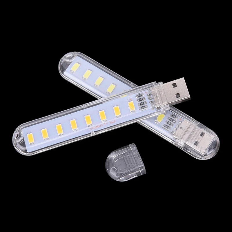 Mini LED Portable 5V 8 LED USB Lighting Computer Mobile Power Lamp Night Light. Qme
