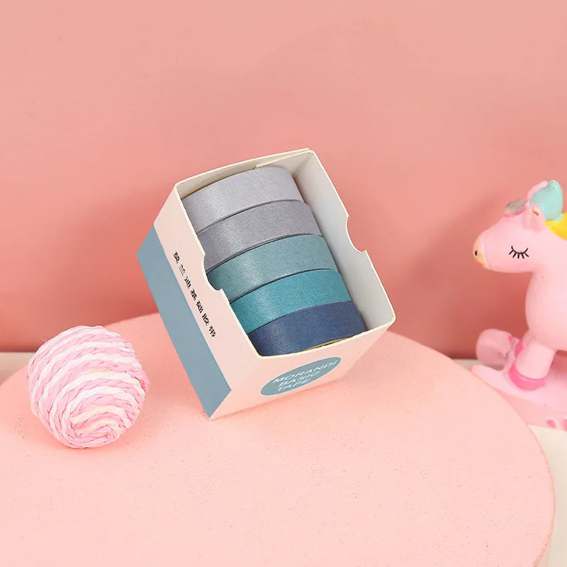 10mm*2m 5 Roll Kawaii Cartoon Washi tape Set Diy Decorative collage Diary Album Scrapbooking material Creativity Decor tape Qme L