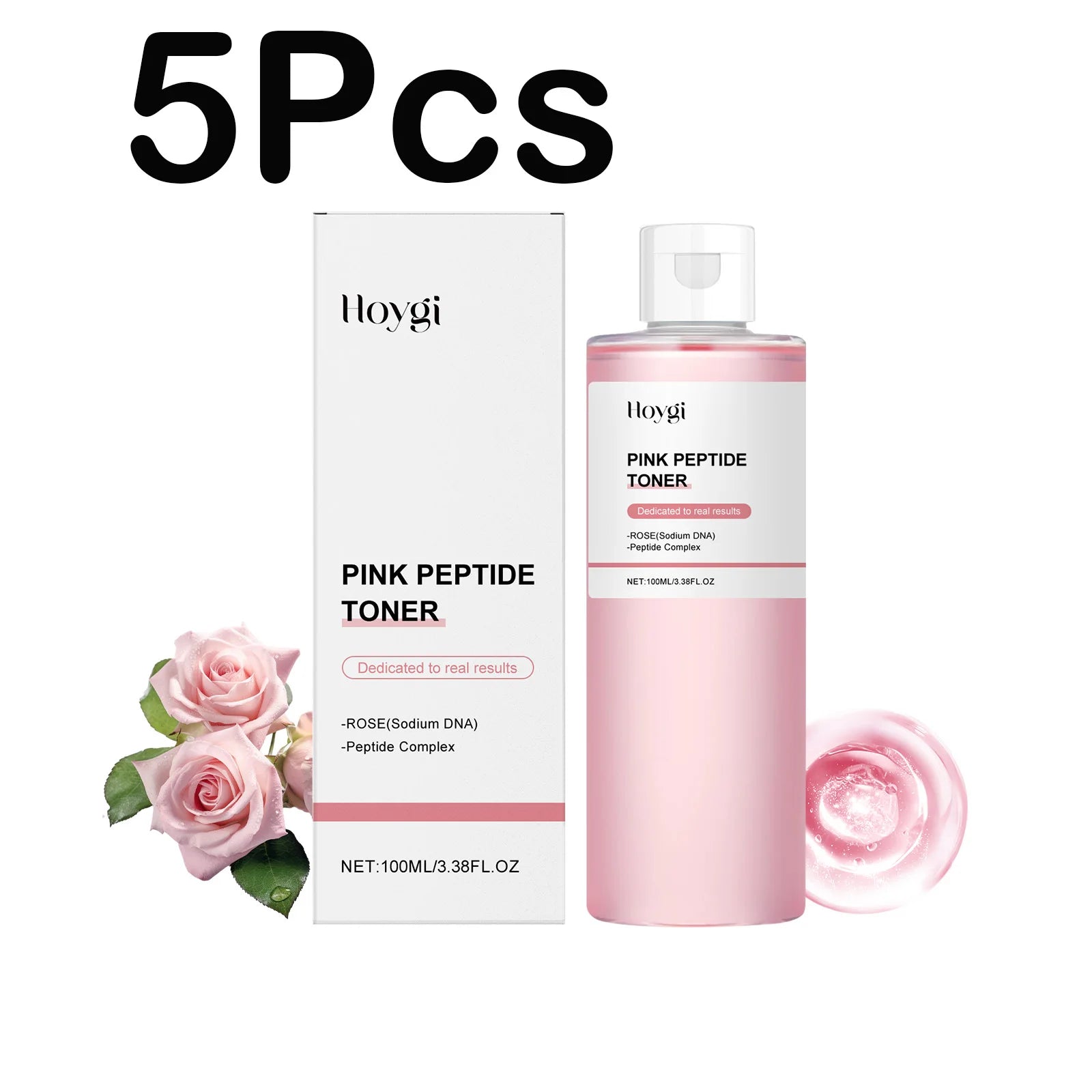 Rose Essence Toner Glowing Skin Soothing Moisturizing Refreshing Conditioning Nourishing Brightening Facial Pink Peptide Toner Qme 5 x 100ml Boxed