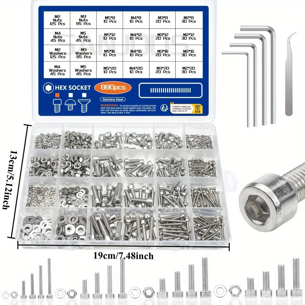 Accessory set - Hexagonal head bolts, nuts, screws and screws Qme