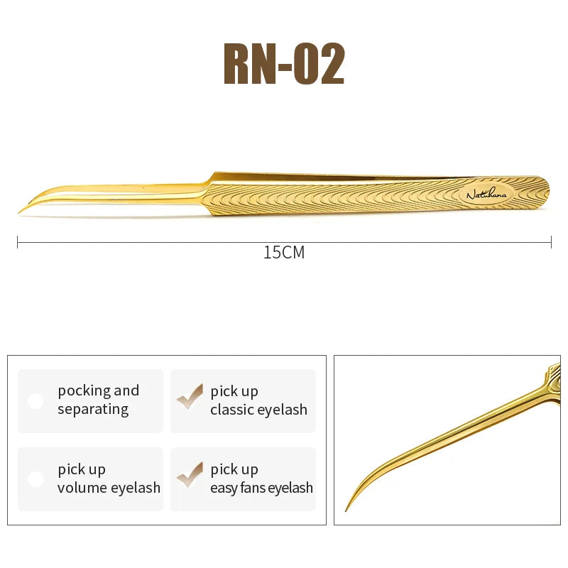 NATUHANA Anti-static Straight Eyelash Extension Tweezers Industrial Qme RN-02
