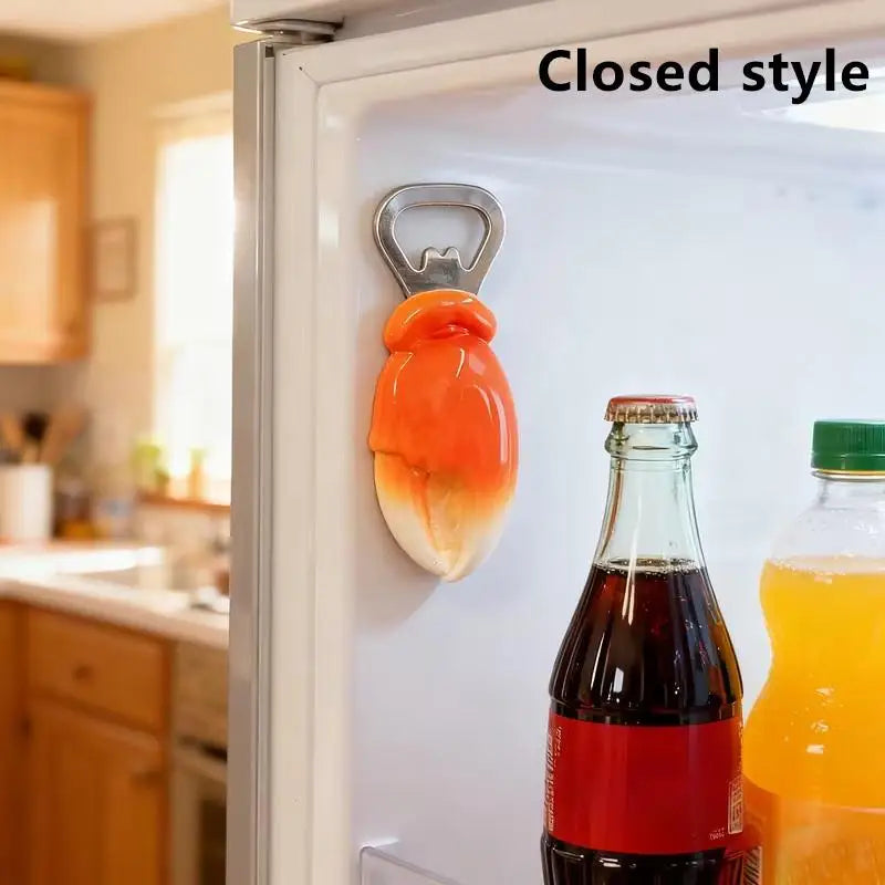 Creative Unique Crab Claw Bottle Opener Magnetic Refrigerator Magnet Qme B