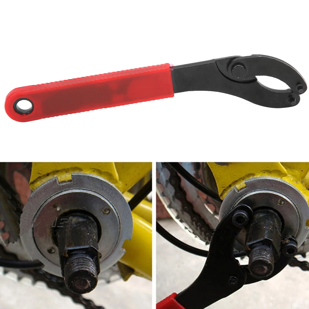 Maintenance Tools Bottom Bracket Freewheel Wrench Remover Bike Cycling Repair Steel Tool Rubber Handle Qme