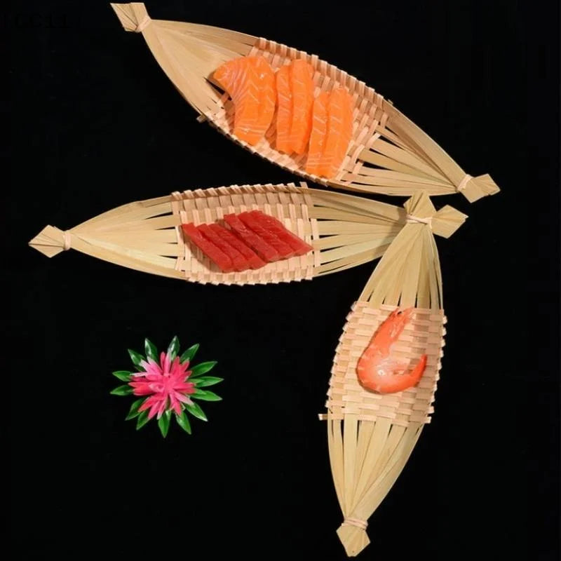 Boat-shaped Bamboo-woven Fruit Basket Living Room Storage Tray Snack Qme