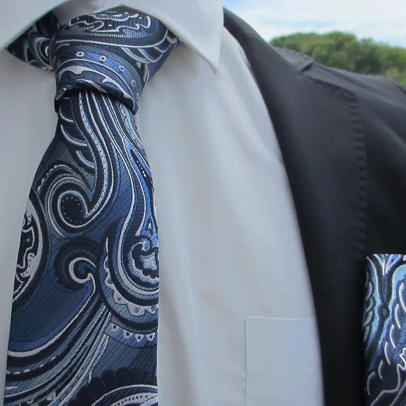 Fashion Men's Classic Paisley Ties Hanky Wedding Business Neckties Qme rt-6