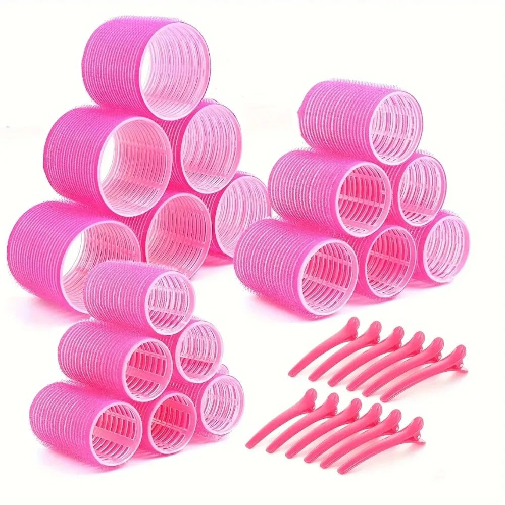 Heatless Hair Styling Self-grip Rollers Clips DIY Easy Use Qme