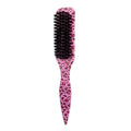 Men's Beard Brush Hair Clipper Boar Bristle Mustache Grooming Tool Qme Leopard print Pink