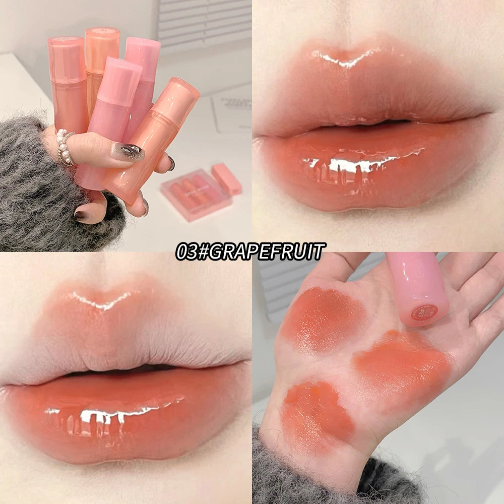 Gege Bear Light Mirror Water Gloss Lip Glaze Moisturizing Valentine's Qme GX1135-3