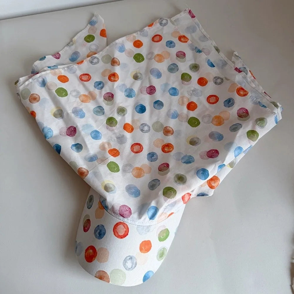 Adjustable Polka Dot Headscarf Cap Star Printed Elegant Colorful Sun Baseball Cap Lightweight Breathable Turban Hat Qme