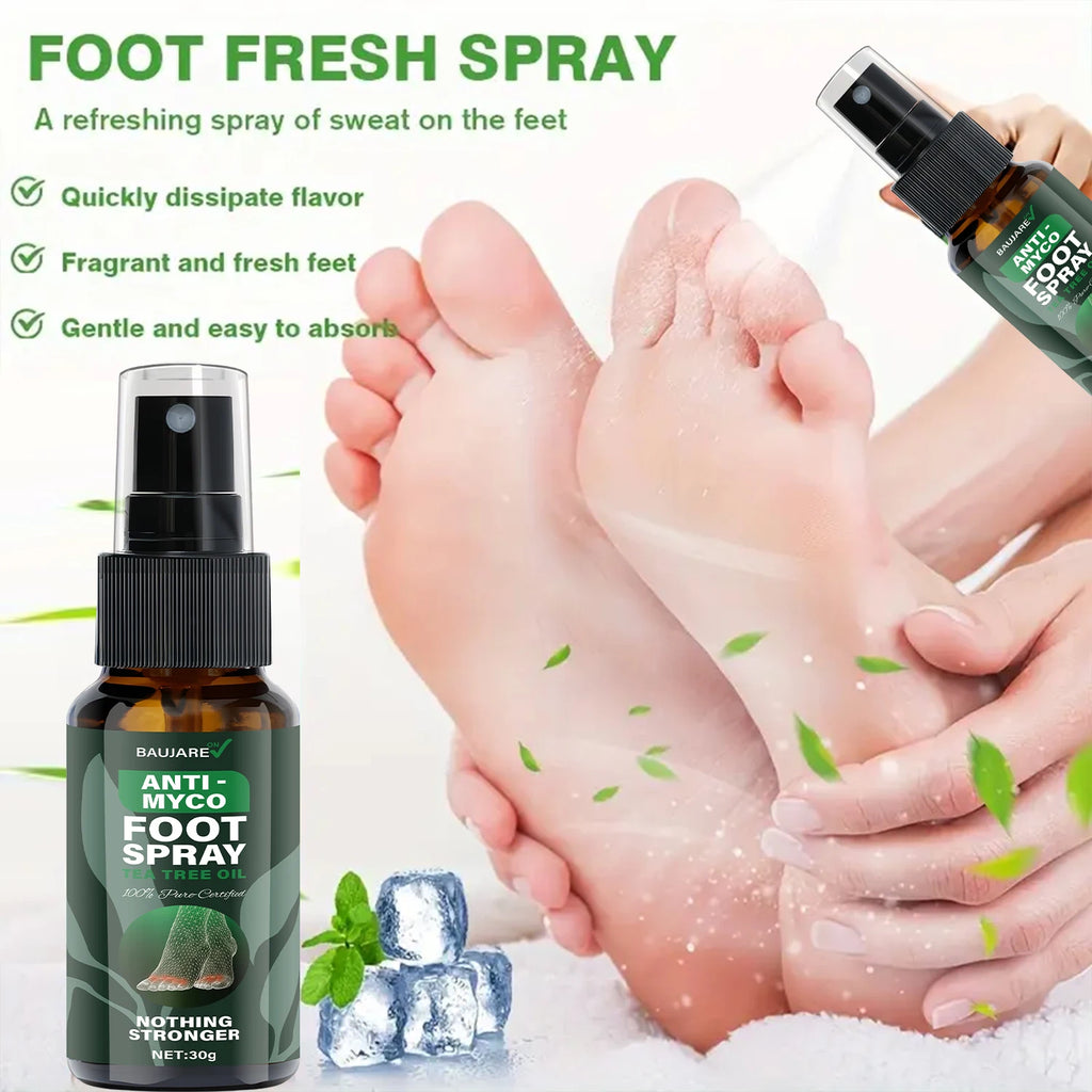 Anti-Myco Foot Spray with Tea Tree Oil - Strongest 100% Flute Certified Formula for Moisturizing, Protecting & Smoothing Skin. Qme