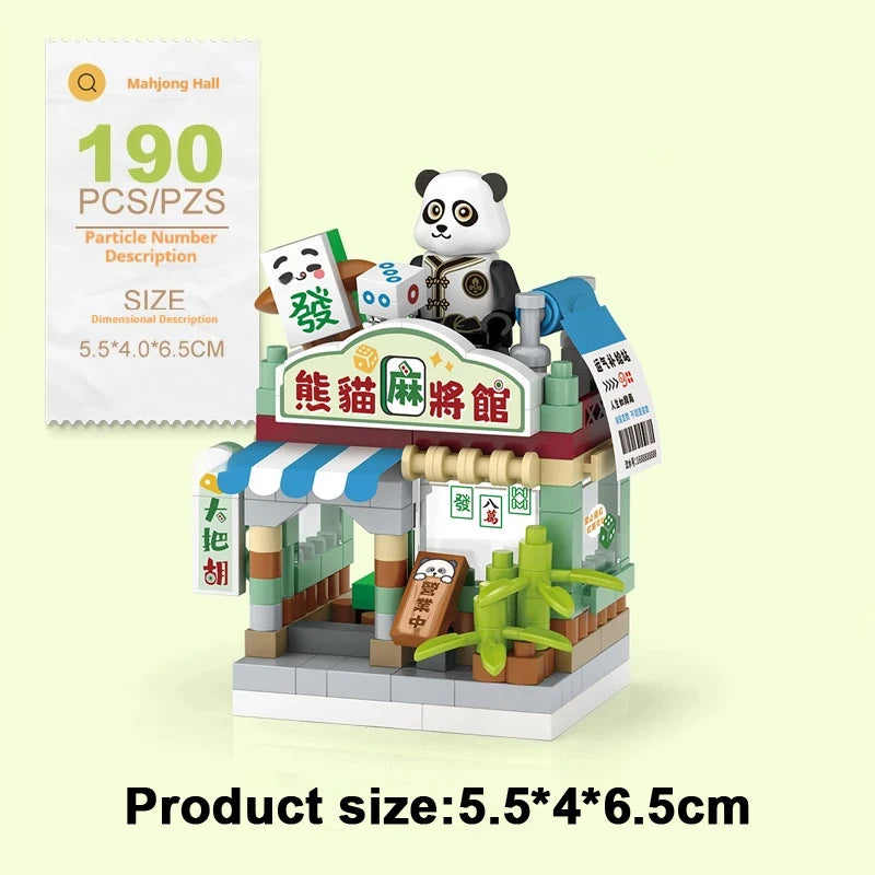 Restaurant Dessert Coffee Pet Fruit Store Street View Food House Building Blocks Kit Girls Bricks Model Kids Toy Boy Child Gifts Qme Opp bag 3