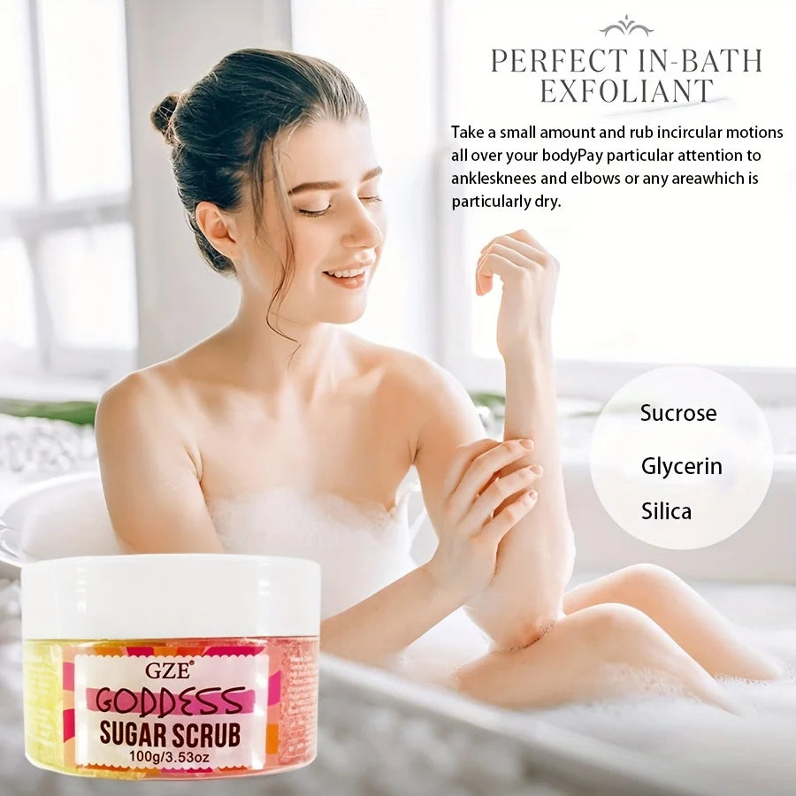 Goddess Body Sugar Scrub - Skin Care Exfoliating Scrub - Moisturizing Body Polish Scrub for Skin, Cellulite, Dead Skin Qme