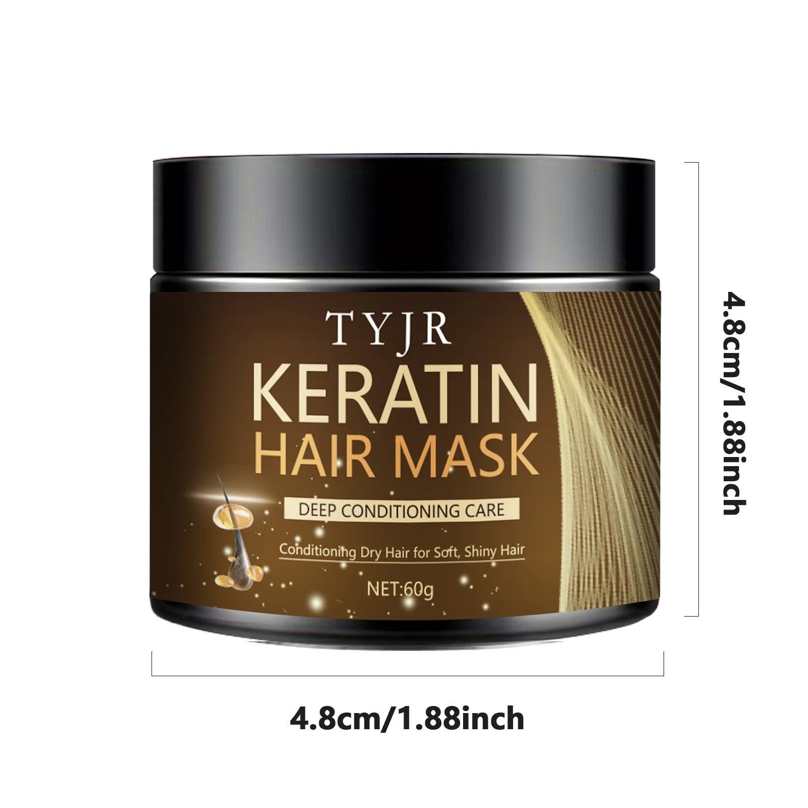 Keratin Hair Mask Professional Hair Care Deep Repair Mask Suitable for All Hair Types | Small Travel Bag/60G Qme