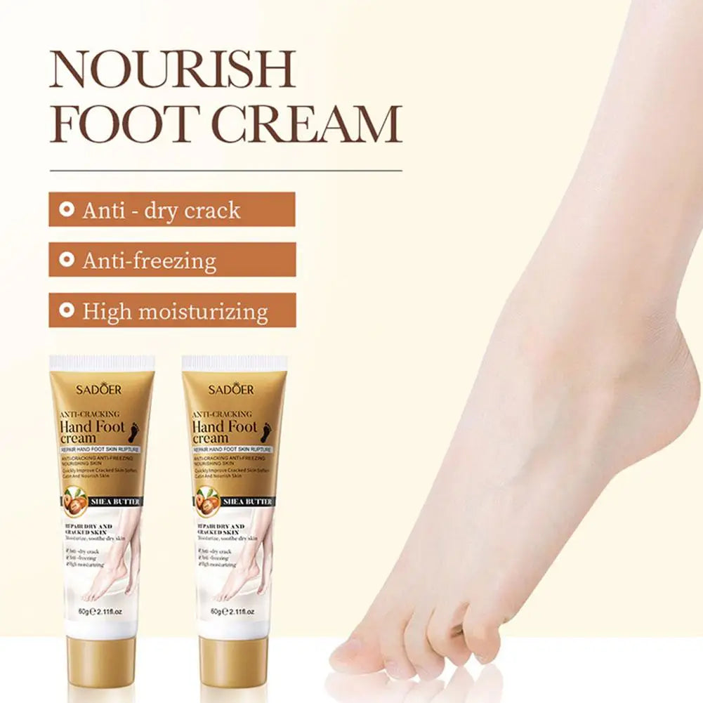 60g Anti Crack Hand Foot Cream Anti-Drying Crack Foot Cream Moisturizing Cracked Heel Repair Restoring Balm Hand Feet Care Qme