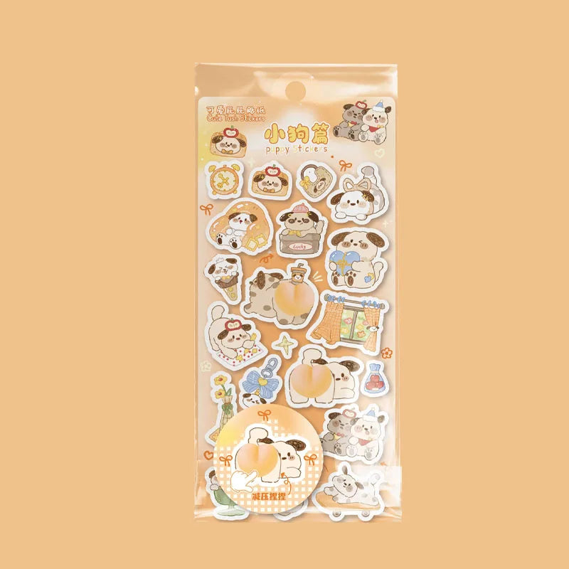 Cute Peach Squishy Foam Stickers, 3D Irregular Animal Puffy Decals for DIY Water Cup & Phone Case Decoration Qme puppy