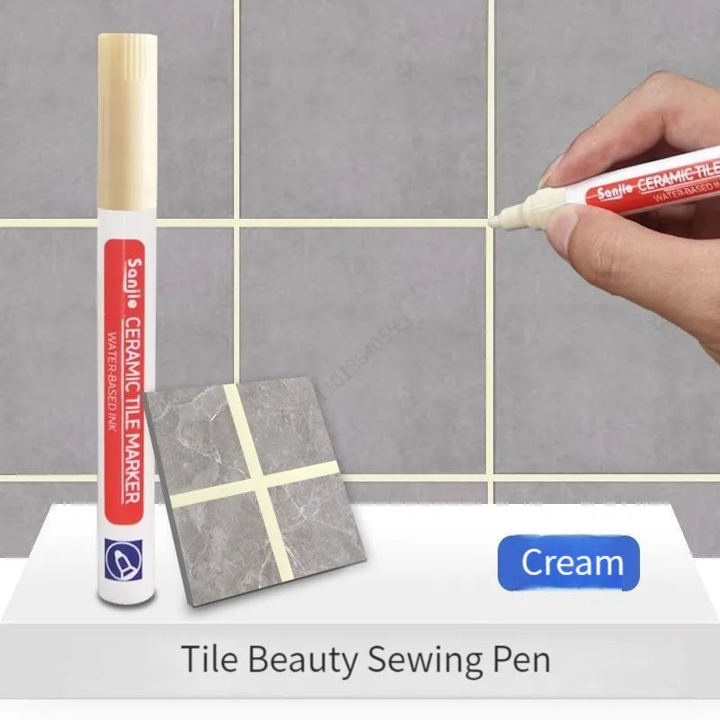 12 Color Waterproof White Grout Tile Lines Marker Pens Gaps Repair Bathroom Porcelain Filling Grout Paint and Sealer Pen Qme cream