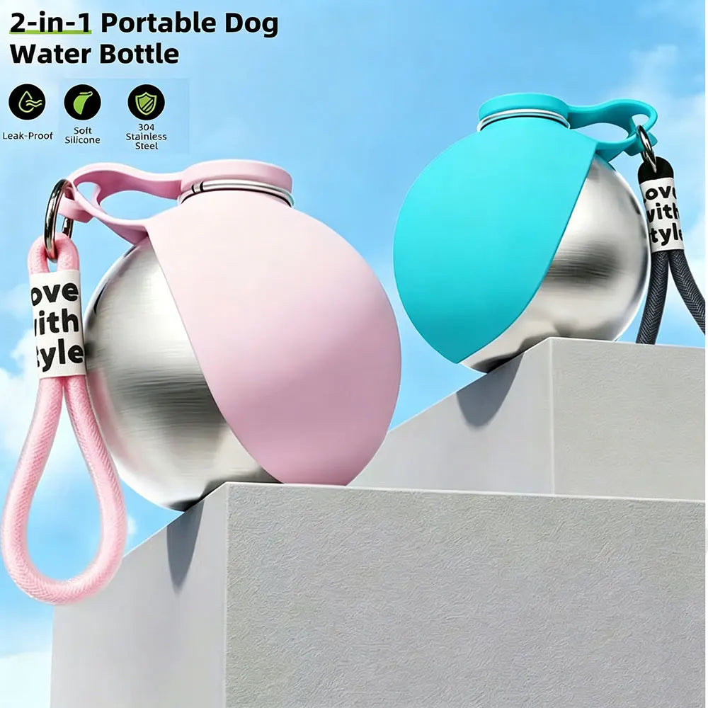 Foldable Water Kettle Round Cup Spherical Pet Bottle Dogs Cats Qme