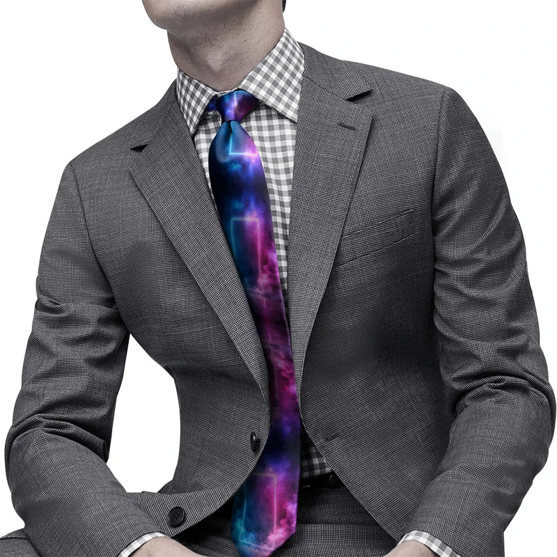 Wonderful Light Source Printed Tie Fashion Casual Novelty Men's Qme